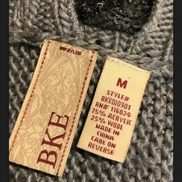 BKE The Buckle Cardigan Sweater Lace Sequins Wool - Picture 7 of 8